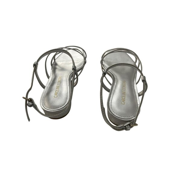 Caroline Constas $360 Silver Morgan Strappy Sandals Designer Shoes NEW - Picture 5 of 12